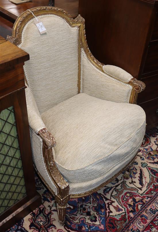 A French giltwood armchair